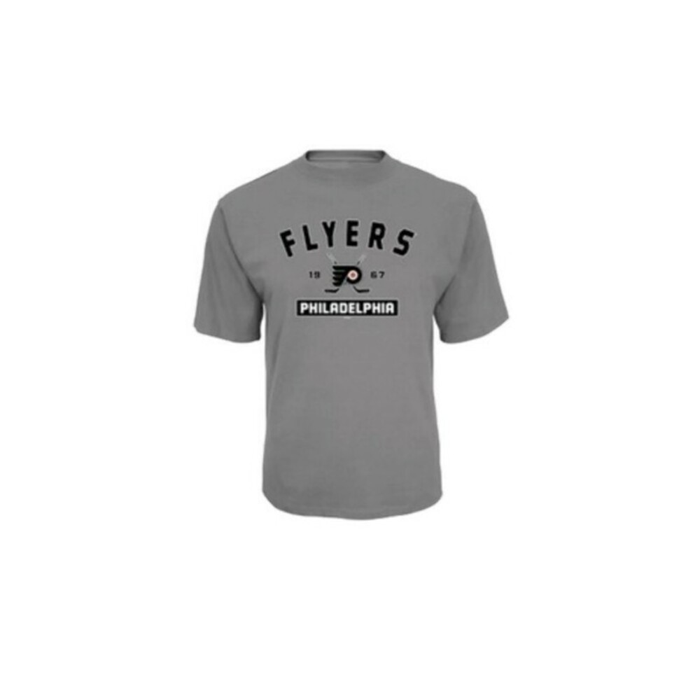 NHL Philadelphia Flyers Mens Size Small Center Short Sleeve T-Shirt Ice Gray - Picture 2 of 2